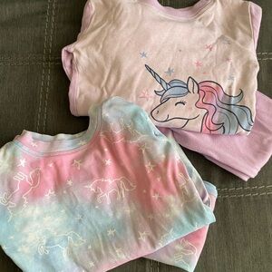 Unicorn Kids Pajamas - Lilac and Blue Tie Dye